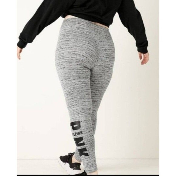 VS PINK WINTER LEGGINGS XL GREY BLING - Picture 3 of 4